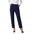thumbnail image 1 of Women's High Waisted Dress Pants Soft Stretchy Straight Leg Ankle Pants Business Casual Work office Trousers with Pockets Elegant Classic Blue, 1 of 5