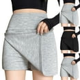 thumbnail image 1 of Women's High Waisted Elastic Waistband Sports Skirt Pants Trousers Slacks Solid Color Stretchy Comfy Lounge Casual Daily Workout Gym Running Athletic Wear | Aestivo,Black XL, 1 of 7