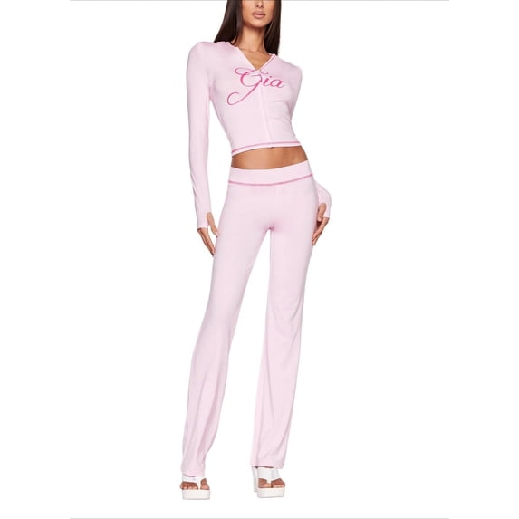 Women’s High-Waisted Fashion Two-Piece Set, Casual Long Pants and Top Outfit, Comfortable Stylish Daily Wear Suit, Trendy Matching Set for Work, Travel & Everyday
