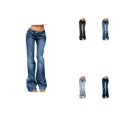thumbnail image 1 of Women's High Waisted Flare Jeans, Retro Stretch Denim Pants Mid-Low Rise Bootcut Trousers for Women, Y2K 90s Vintage Bell Bottom Streetwear, 1 of 5