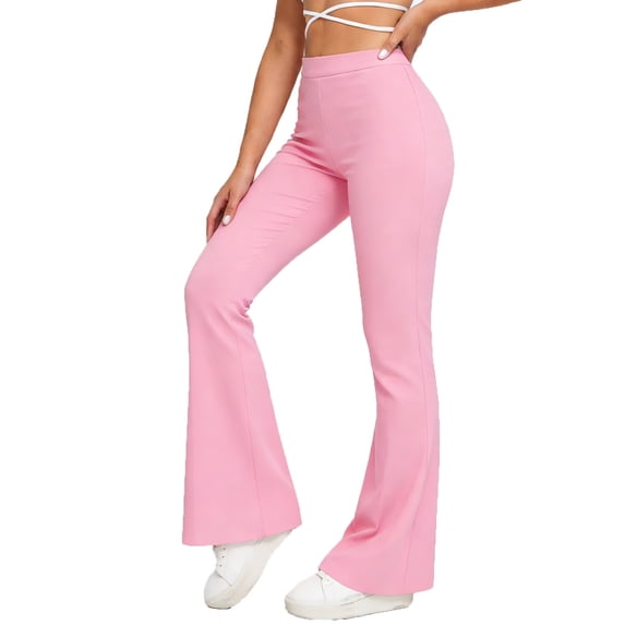 Women's High Waisted Flare Pants, Stretch Bootcut Trousers, Bell Bottom Legging for Workout Yoga Casual L