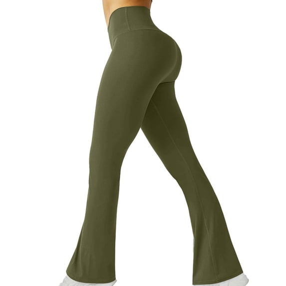 Women's High Waisted Flare Yoga Leggings Butt Lifting Quick Dry Workout Pants Casual Wear