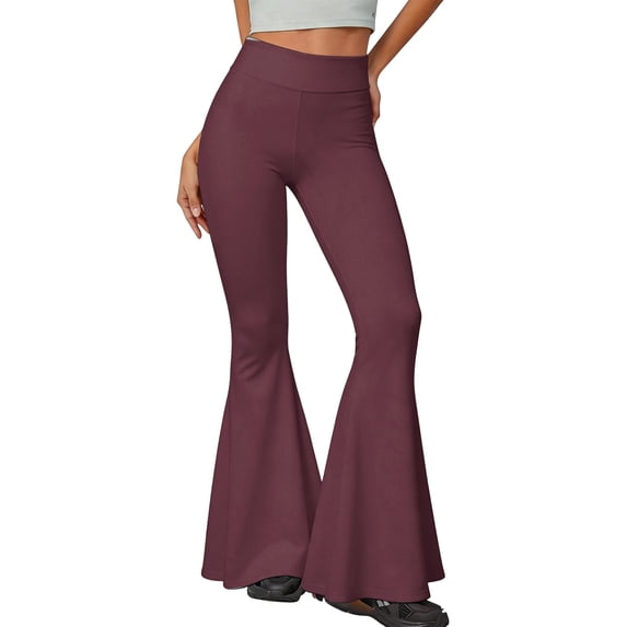 Women's High Waisted Flare Yoga Pants, Bell Bottom Leggings for Workout, Slim Fit Wide Flare Trousers, Y2K Fashion Lounge Bottoms