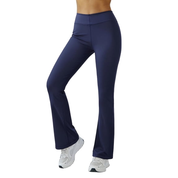 Women's High Waisted Flare Yoga Pants Wide Leg Leggings for Women Tummy Control Workout Gym Running Athletic Compression Legging Dark Blue 00*yoga pants XXL