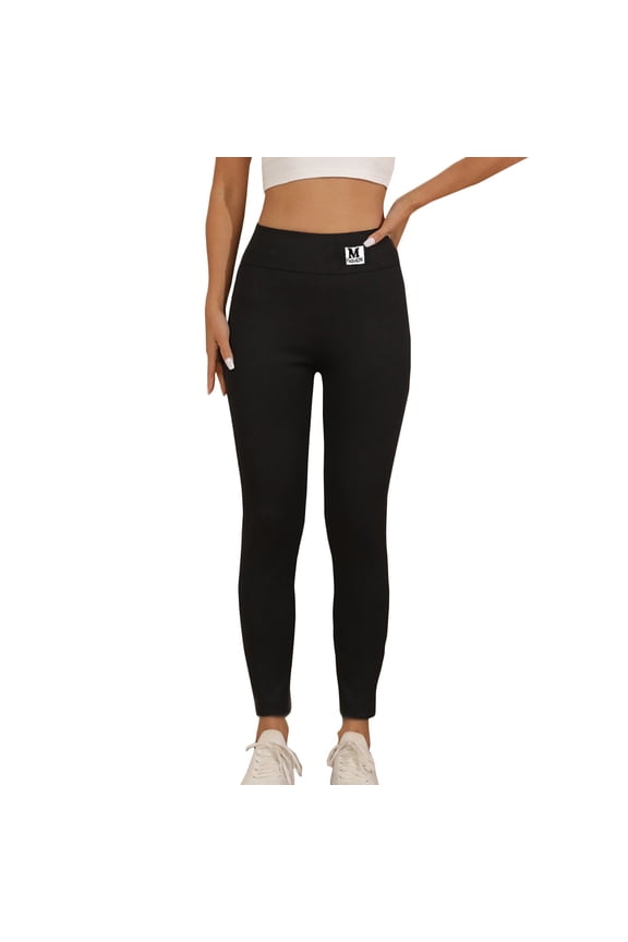 Women's High Waisted Fleece Lined Leggings Thickened Elastic Thermal Leggings Warm Tight Bottoms for Autumn Winter Stretchy Base Layer Pants Comfortable Snug Fit Cold