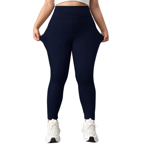 Women's High Waisted Lined Leggings Winter Plush Warm Leggings Solid Color Tummy Control Yoga Pants Outdoor Tights