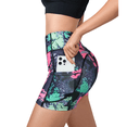 thumbnail image 1 of Women’s High Waisted Floral Yoga Shorts, Workout Biker Shorts for Fitness, 1 of 3
