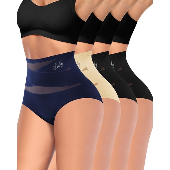 Women's High Waisted Full Coverage Compression Briefs 4/5 Packs - Postpartum Comfortable Panties