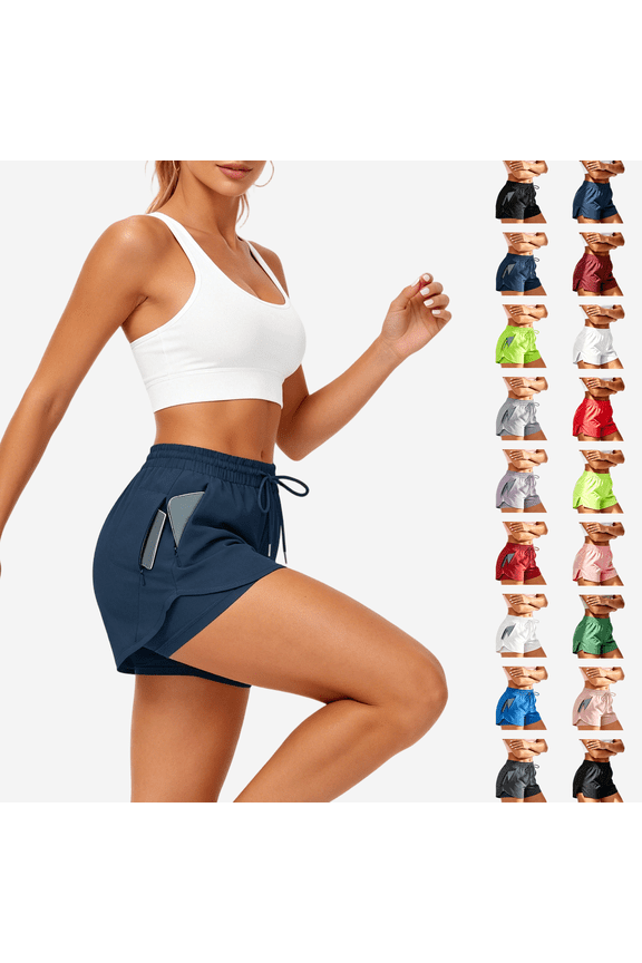 Women's High Waisted Gym Running Shorts with Comfy Liner, Breathable Lightweight Fitness Sports Gym Shorts, Athletic Shorts for Women | VerBelle,Black M