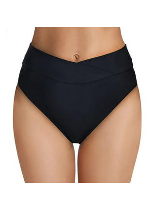 Eyicmarn Women's Thong Bikini Bottom High Cut V Cheeky Brazilian