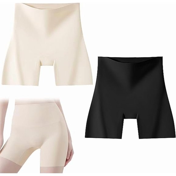 Women's High-Waisted Ice Silk Tummy Control and Butt Lift Underwear, Anti-Exposure High Waisted Shapewear Shorts