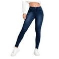 thumbnail image 1 of Women's High Waisted Jean Elastic Waist Pull on Pants Trendy Baggy Loose Denim Pants, 1 of 9