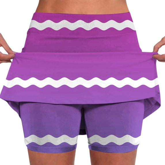 Women's High Waisted Jogging Skirts with Pockets - Lightweight Sports Yoga Skirts for Summer Workouts
