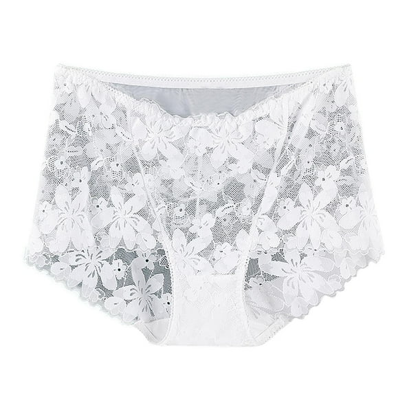 Women's High Waisted Lace Panties Cheeky Hipster Semi-Transparent Triangle Design Lift Hip Sexy Lingerie Breathable Soft Stretch Comfort Underwear