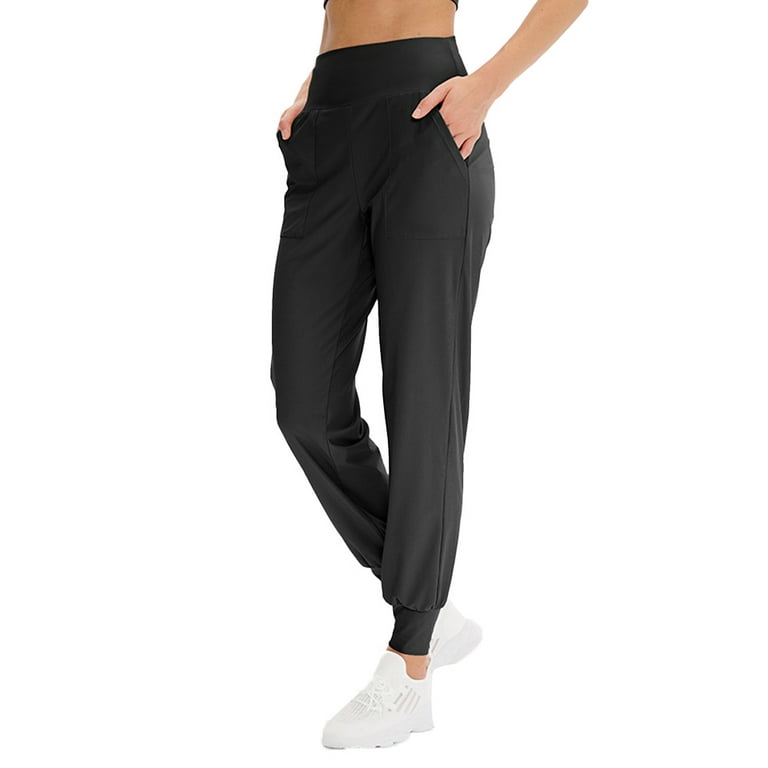 Women's High Waisted Lightweight Athletic Joggers - Travel Workout Casual  Outdoor Hiking Pants with Pockets 