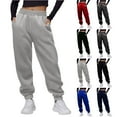 thumbnail image 1 of Women's High Waisted Loose Sportswear Pants with Pockets - Jogging Pants for Everyday Use and Winter Comfort,Light Gray,M, 1 of 7