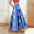 thumbnail image 1 of Women's High Waisted Maxi Skirt Floral Print A Line Long Skirt with Pockets Casual Boho Flowy Swing Skirt For Summer Vacation Beach Party Daily Wear Lightweight, 1 of 9