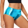 thumbnail image 1 of Women's High Waisted Metallic Booty Shorts Rave Party Clubwear Dance Hot Pants Night Out Fashion, 1 of 6