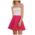 thumbnail image 1 of Women's High Waisted Mini A-Line Skater Skirt Stretchy Flared Solid Fashion Skirt Comfortable Breathable Uniform Skirt For Daily Wear Club Party Date, 1 of 5