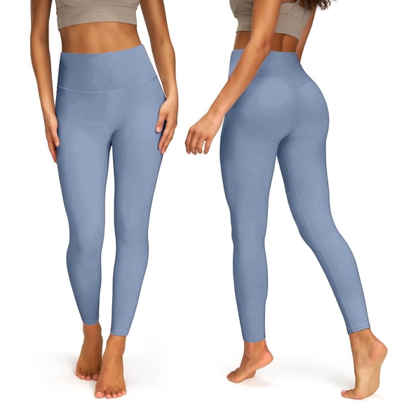 Women's High Waisted No Front Seam Leggings - Tummy Control Full Length Yoga Pants for Workout & Daily Wear Blue 2XL 23" Inseam