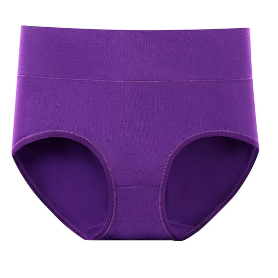 Women's High-Waisted Panties, Moisture-Wicking Cotton Briefs High-Rise Underwear for Women Seamless Panties