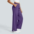 thumbnail image 1 of Women's High Waisted Pants Loose Fit Yoga Lounge Trousers with Deep Pockets Wide Leg Long Pants for Travel & Casual, 1 of 6