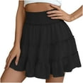thumbnail image 1 of Women's High Waisted Pleated Skirt Mini Ruffled Golf Skirts Skorts Skater School Uniform with Shorts Boho Beach Holiday, 1 of 6