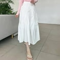thumbnail image 1 of Women's High-Waisted Pleated Skirt Women's Mid-Length Irregular Large Fishtail Skirt White S, 1 of 7