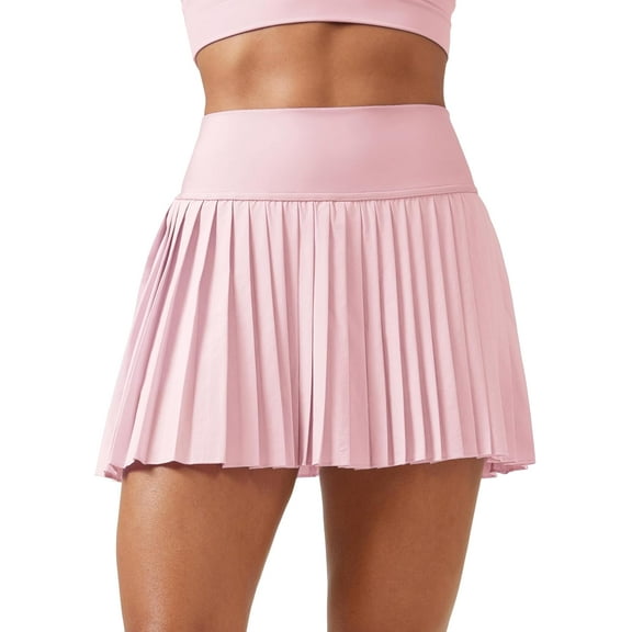 Women's High Waisted Pleated Tennis Skirts with Pockets Tummy Control Casual Liner A Line Workout Golf Skorts