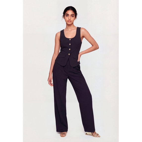 Women's High Waisted Pleated Wide Leg Dress Pants