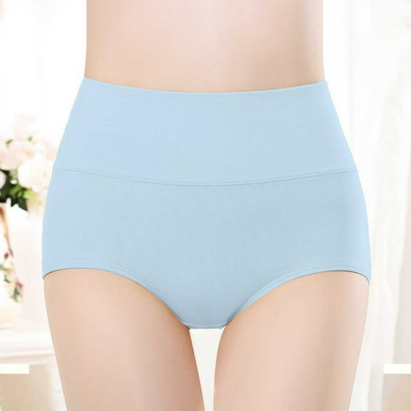Women's High Waisted Plus Size Briefs Comfortable Solid Color Underwear for Everyday Wear Soft Fabric Stretchy Sleepwear for All Body Types
