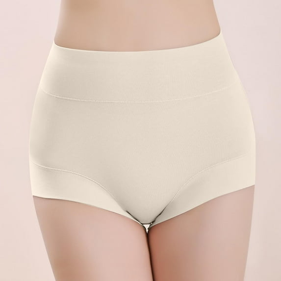 Women's High Waisted Plus Size Solid Color Belly Lift Panties Women Panties Thongs Pack Womens Underwear High Waist Woman Panties Pack No Show Concealers Mesh Panties Postpartum Bikini Panties for