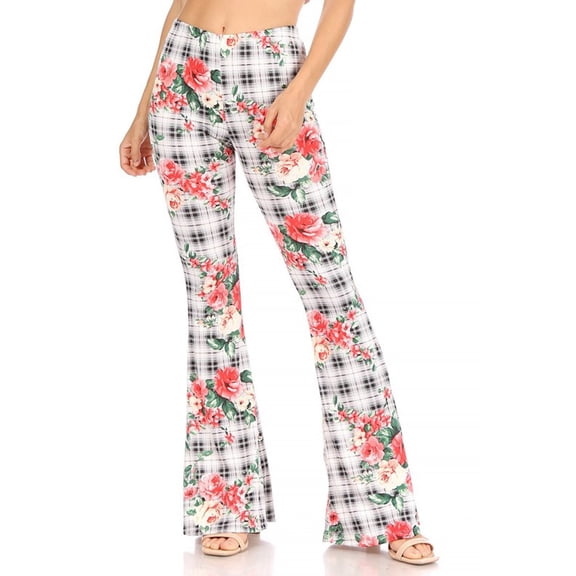 Women's Palazzo Pants Solid and Printed Wide Leg Flare Pants