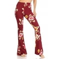 thumbnail image 1 of Women's High Waisted Print Soft Stretch Palazzo Flare Pants Pants, 1 of 6