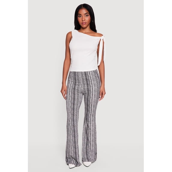 Women's High Waisted Printed Pattern Flared Leggings