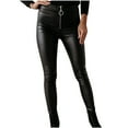 thumbnail image 1 of Women's High Waisted Pu Leather Pants Tapered/Slim Fitted Skinny Stretchy Pants Trousers for Women, 1 of 7