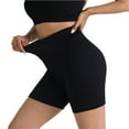 thumbnail image 1 of Women's High Waisted Ribbed Seamless Biker Shorts Tummy Control Stretch Workout Shorts, 1 of 4
