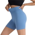 thumbnail image 1 of Women's High Waisted Ribbed Seamless Biker Shorts Tummy Control Stretch Workout Shorts, 1 of 4