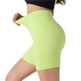 thumbnail image 1 of Women's High Waisted Ribbed Seamless Biker Shorts Tummy Control Stretch Workout Shorts, 1 of 4