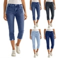 thumbnail image 1 of Women's High Waisted Ripped Skinny Jeans Stretchy Denim with Pockets Cropped, 1 of 9