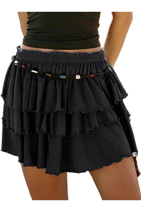 EMMIOL Women's High Waisted Ruffle Hem Flowy Skorts 2026 Summer Casual Mini Skort Shorts