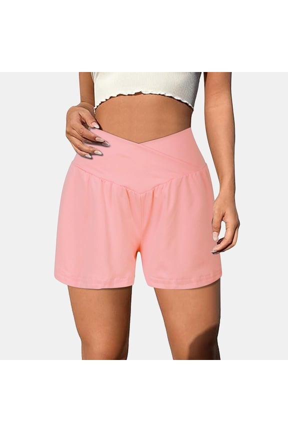 Women's High Waisted Running Shorts Lined Workout Athletic Short Rave Shorts for Women Christmas Pajamas for Women Shorts Yoga Shorts for Women High Waist Womens Tunic Tops Short Sleeve Women's