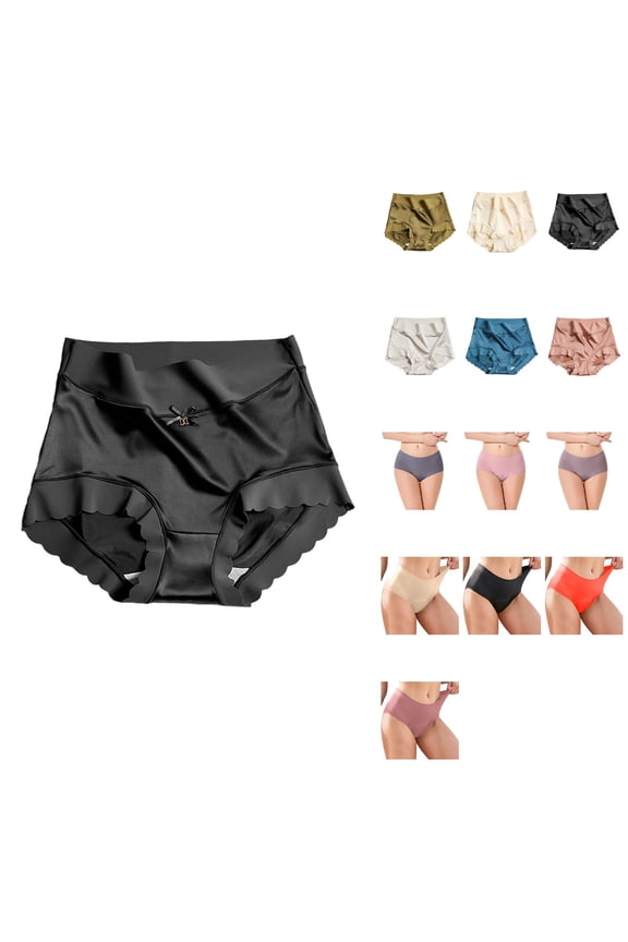 Women's High-Waisted Seamless Panties, Hi-Cut Soft Breathable Viscose No-Show Underwear, Smooth Comfortable Lingerie for Daily Wear
