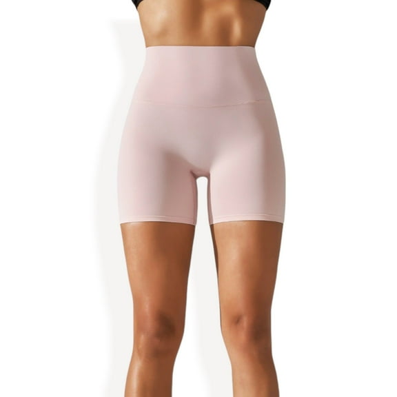Women's High-Waisted Seamless Shaping Shorts with Tummy Control- X Large, Pink