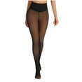 thumbnail image 1 of Women's High Waisted Sheer Pantyhose Fleece Lined High Waist Slim Leggings Loungewear Brown S, 1 of 8