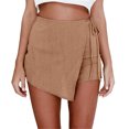 thumbnail image 1 of Women's High Waisted Skorts Casual Wrap Skirt Irregular Flanging Culottes Comfortable Stretchy Summer Fashion, 1 of 2