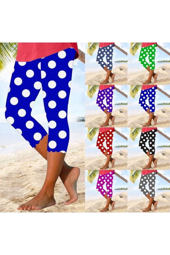 Women's High Waisted Slim Fit Yoga Pants Capris Trousers Printing Matching Set Summer Gym Workout Athletic Leggings Bottoms for Pilates Zumba Casual Daily Lounge Wear Travel Essentials