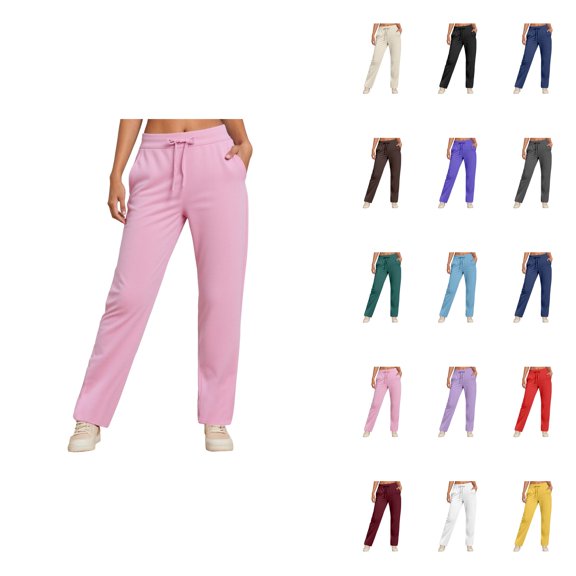 Women's High Waisted Straight Leg Corduroy Pants – Elastic Waist, Pockets, Comfortable Vintage Casual Trousers for Fall Winter Daily & Work Wear