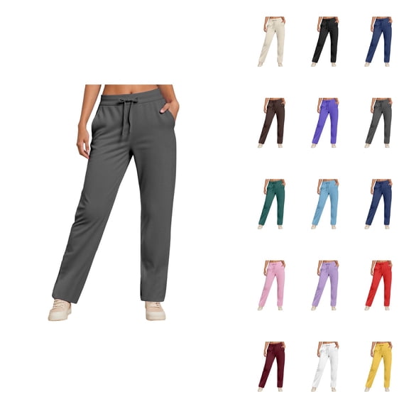 Women's High Waisted Straight Leg Corduroy Pants – Elastic Waist, Pockets, Comfortable Vintage Casual Trousers for Fall Winter Daily & Work Wear