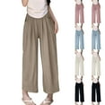 thumbnail image 1 of Women's High Waisted Straight Leg Cropped Pants Trousers Slacks Casual Loose Fit Solid Color Lightweight Breathable Flowy Summer Daily Wear Office Lounge Travel Essentials, 1 of 9
